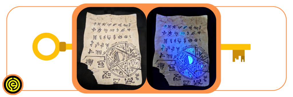 reveal invisible messages by backlight